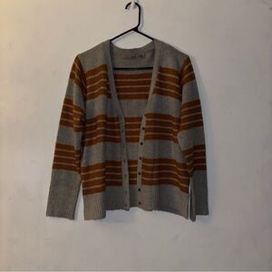 Jason Maxwell Gray and Brown Striped Cardigan women’s XL